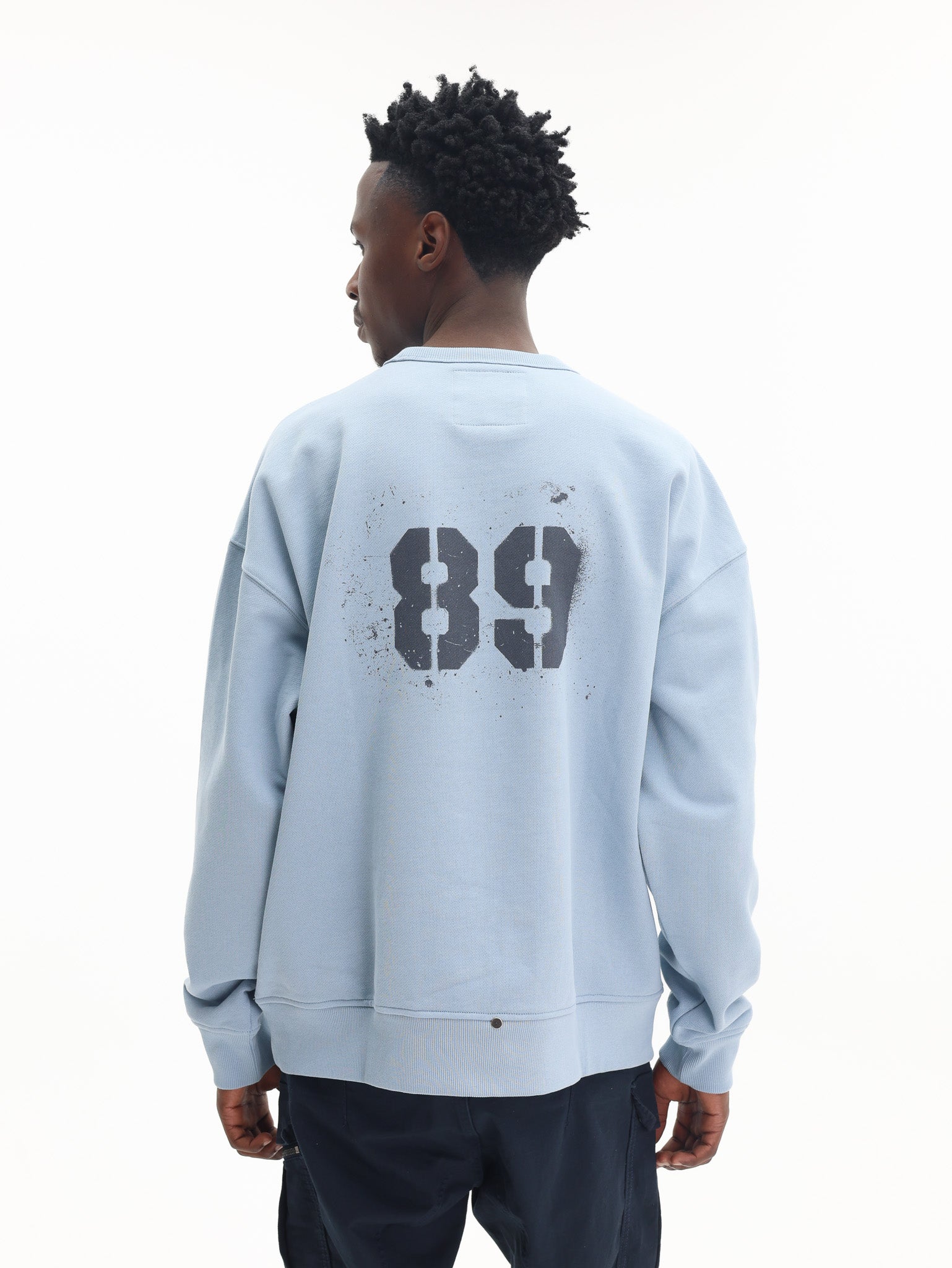 G-Star Sweater Sprayed 89 Graphic Loose Light Blue